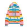 Fluffy Stripe Oversized Hooded Sweatshirt