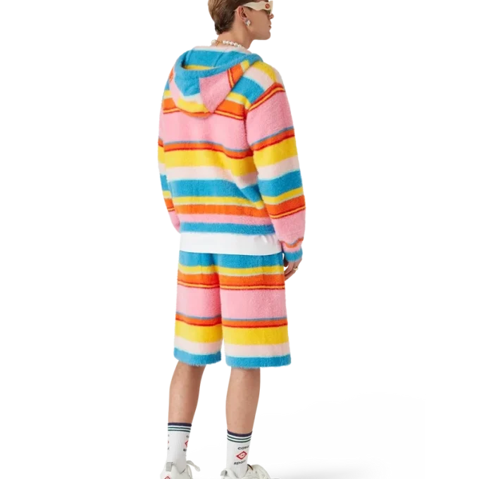 Fluffy Stripe Oversized Shorts