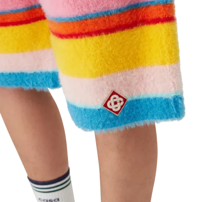 Fluffy Stripe Oversized Shorts
