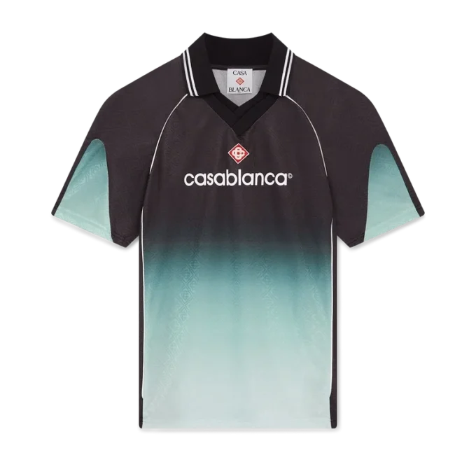 Fotballtrøye med kort erme i jacquard med gradientmonogram