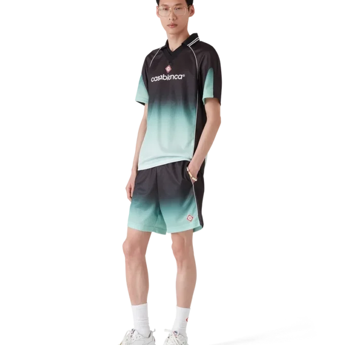 Fotballshorts i jacquard med gradientmonogram