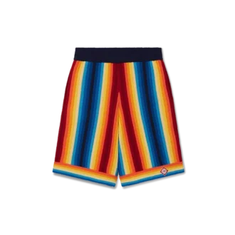 Frotté-shorts med gradientstriper