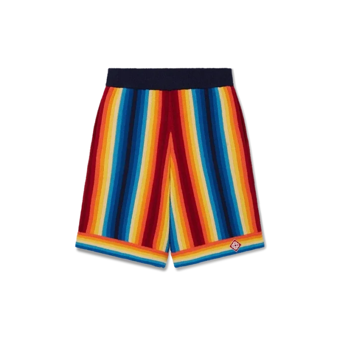 Frotté-shorts med gradientstriper