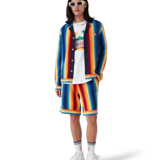 Frotté-shorts med gradientstriper