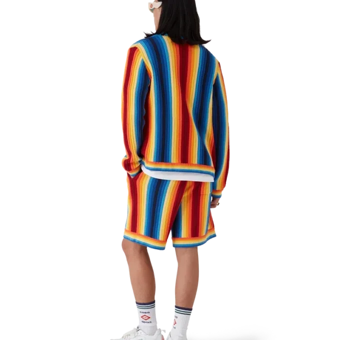 Frotté-shorts med gradientstriper