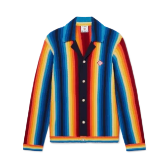 Frottéjakke med gradientstriper