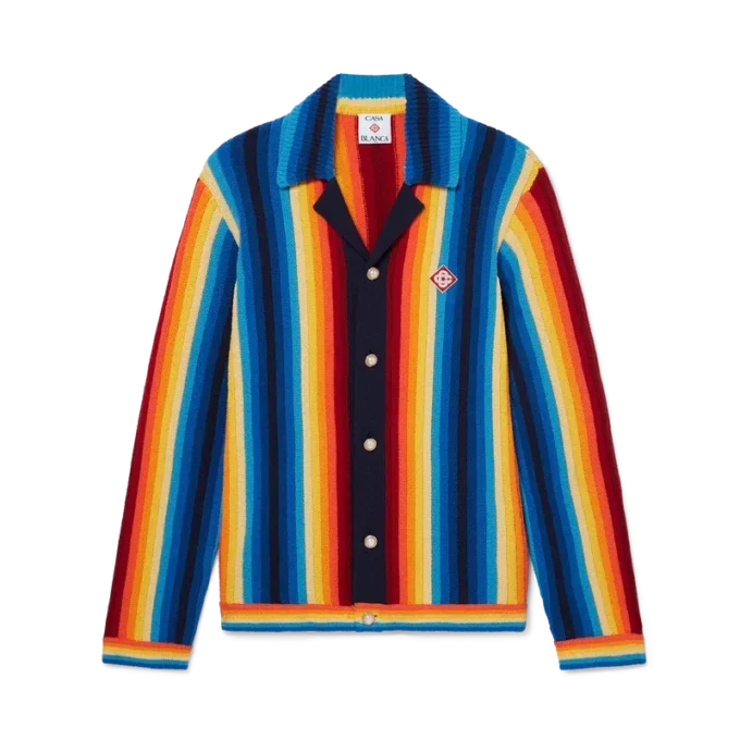 Frottéjakke med gradientstriper