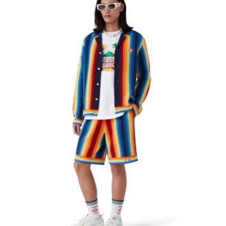 Frottéjakke med gradientstriper