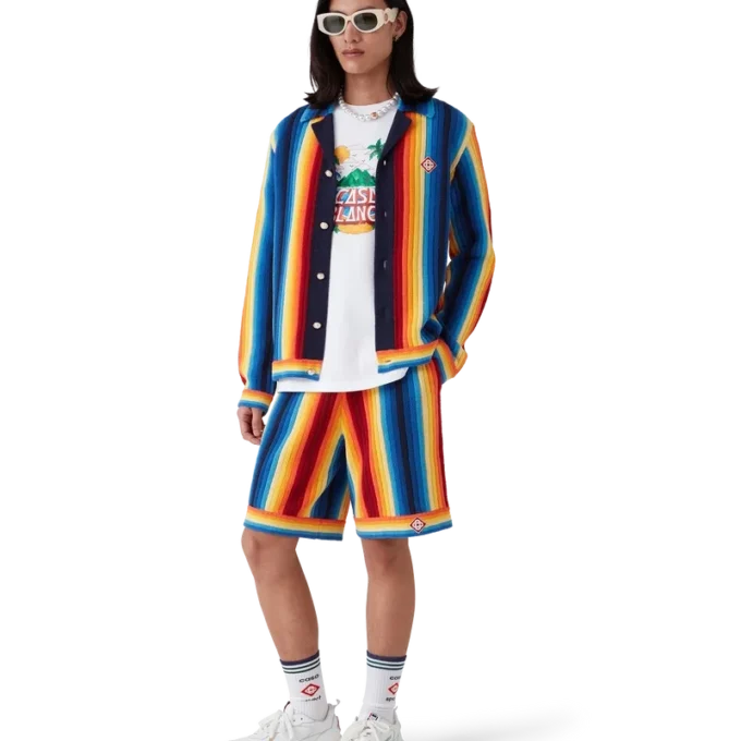 Frottéjakke med gradientstriper