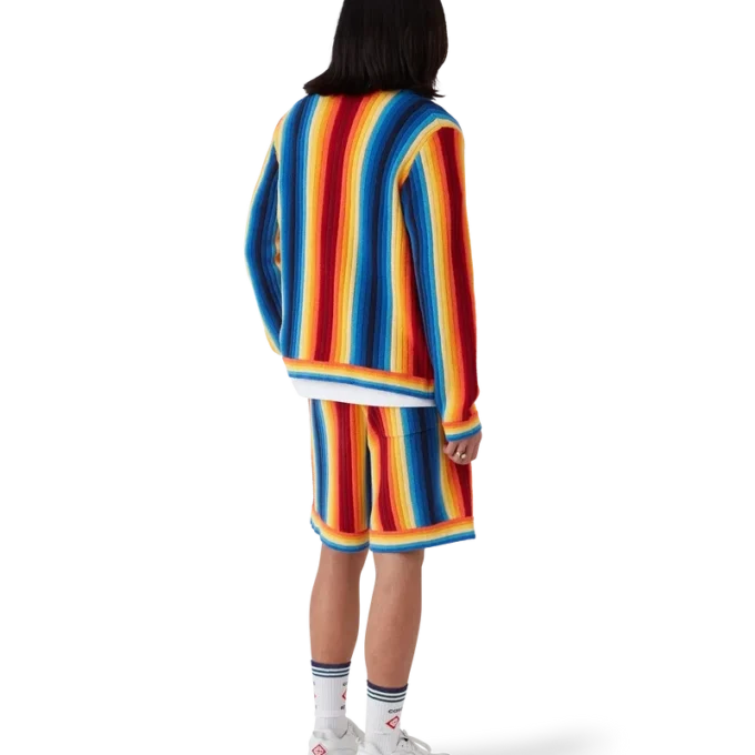 Frottéjakke med gradientstriper