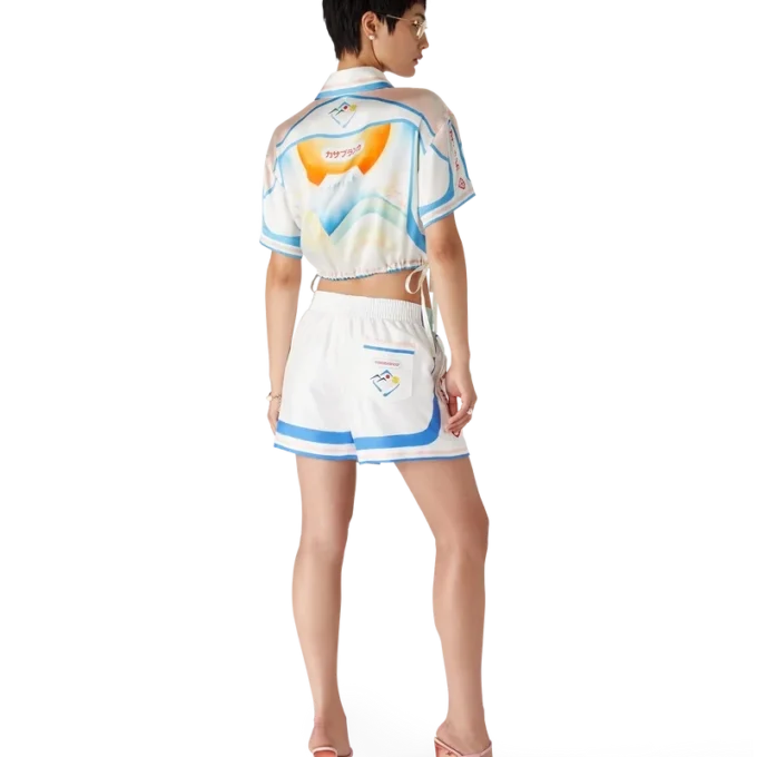 Fuji Dream kortærmet, kort skjorte i silke