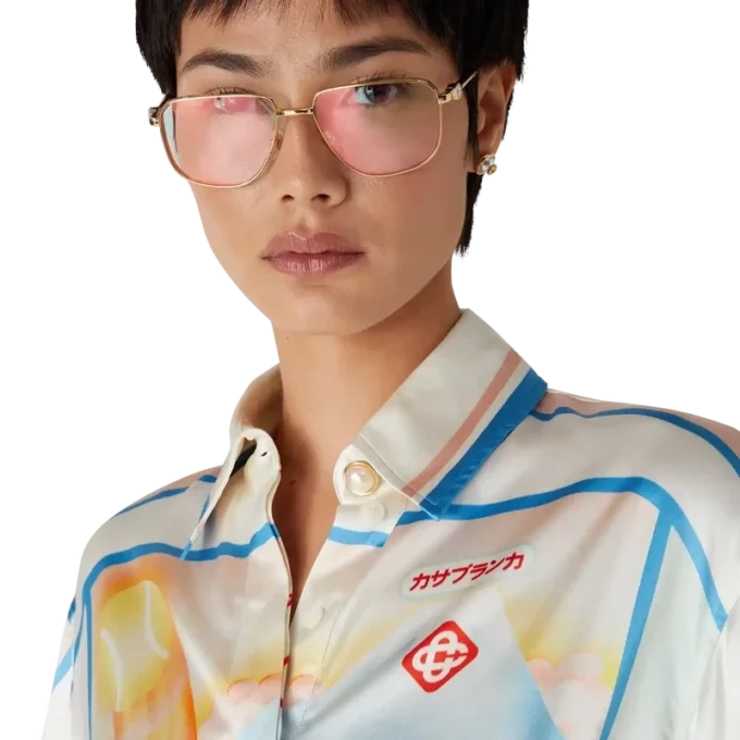 Fuji Dream kortærmet, kort skjorte i silke