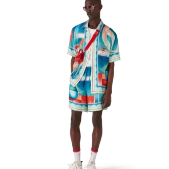 Galaxy Court kortærmet silkeskjorte