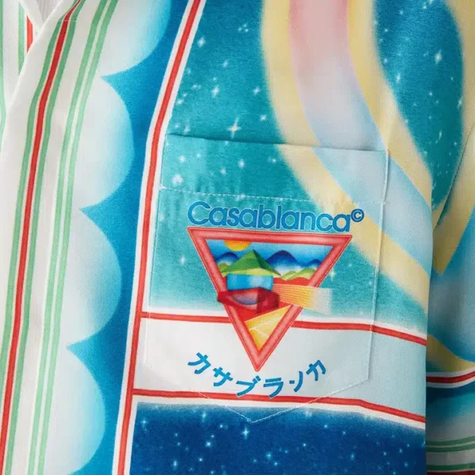 Galaxy Court kortærmet silkeskjorte