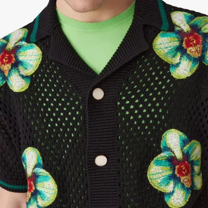 Glitch Orchid brodert kortærmet heklet Short Glitch Orchid brodert kortærmet heklet Short