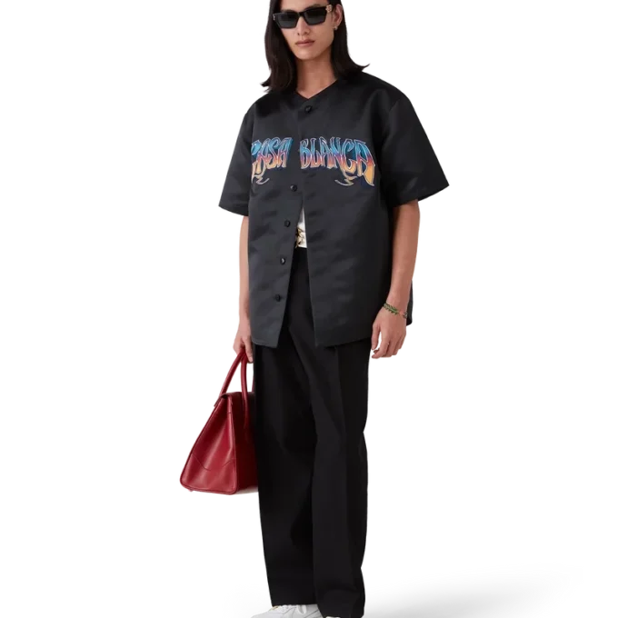 Gothic kortærmet baseballskjorte