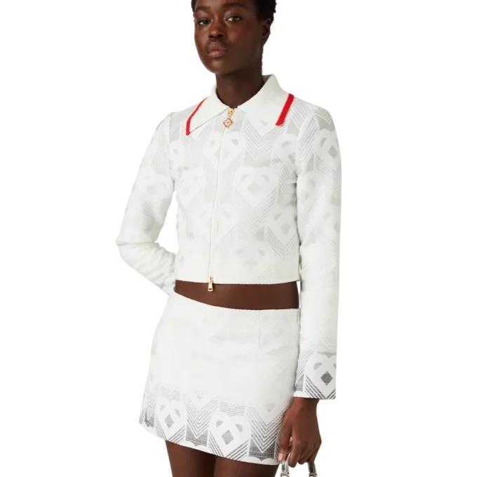 Gradient Heart Monogram-frottéjakke