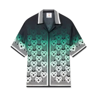 Gradient Monogram kortærmet silkeskjorte