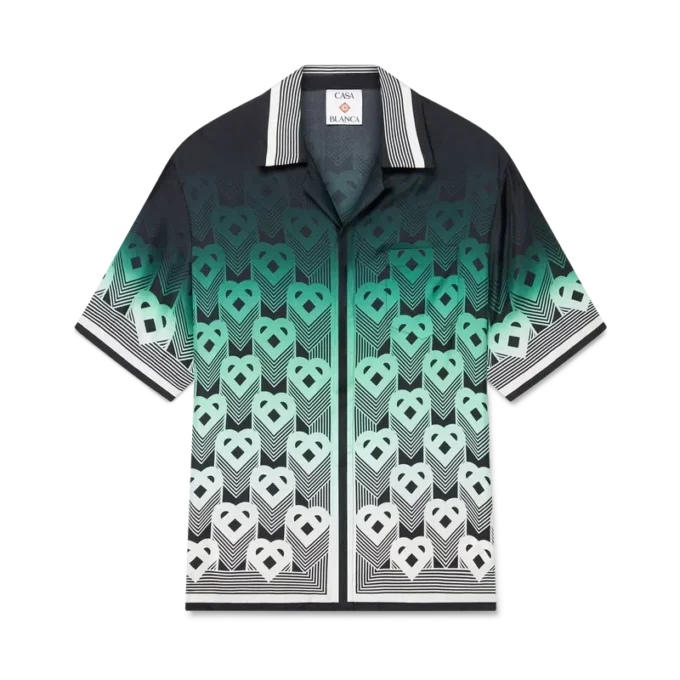 Gradient Monogram kortærmet silkeskjorte