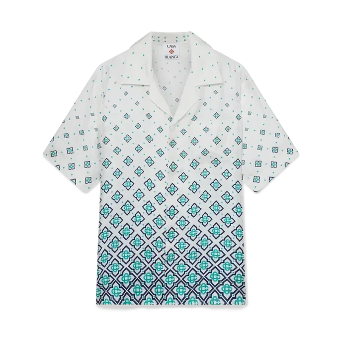 Gradient Monogram kortærmet silkeskjorte