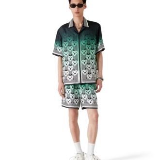 Gradient Monogram kortærmet silkeskjorte