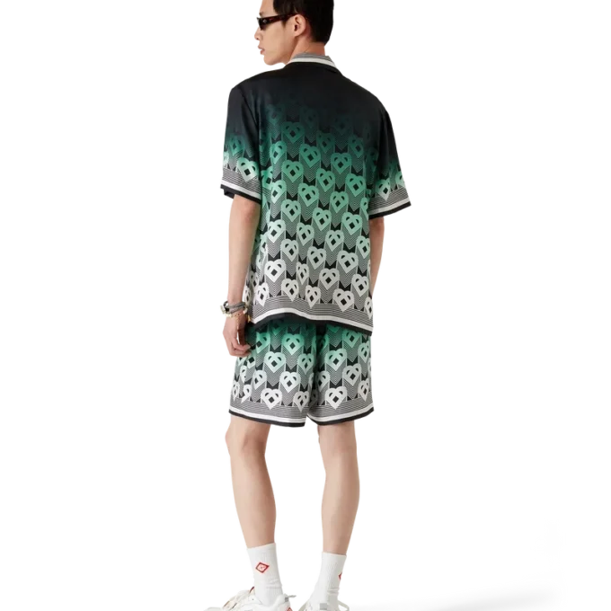 Gradient Monogram kortærmet silkeskjorte