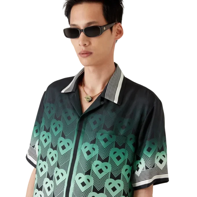 Gradient Monogram kortærmet silkeskjorte