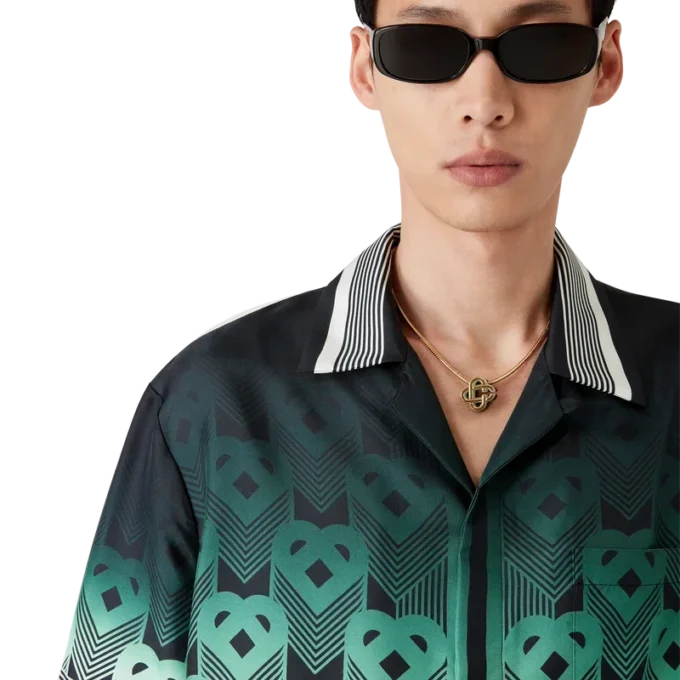 Gradient Monogram kortærmet silkeskjorte