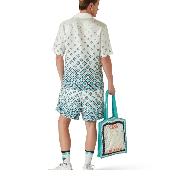 Gradient Monogram kortærmet silkeskjorte