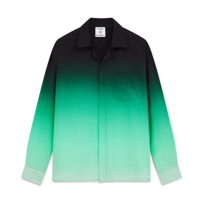 Gradient Ping Pong Jacquard langermet silkeskjorte Gradient Ping Pong Jacquard langermet silkeskjorte