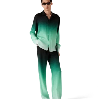 Gradient Ping Pong Jacquard langermet silkeskjorte