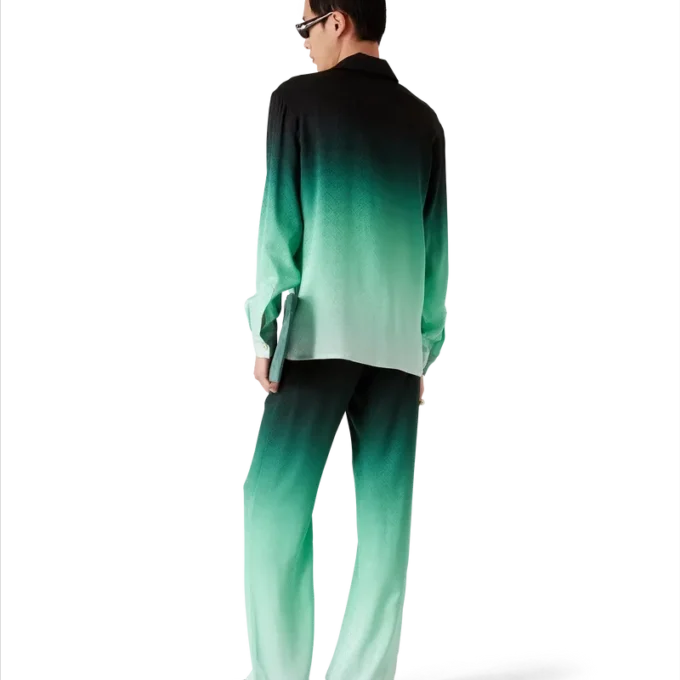 Gradient Ping Pong Jacquard langermet silkeskjorte Gradient Ping Pong Jacquard langermet silkeskjorte