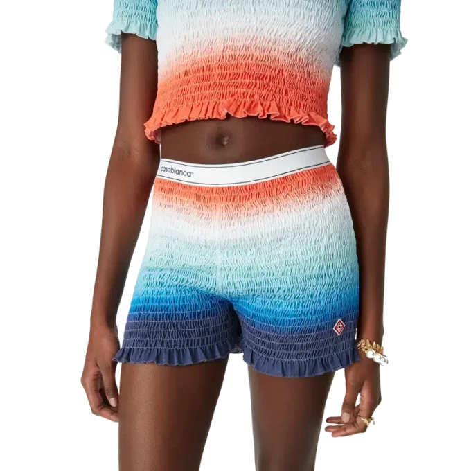 Gradient Shirred Shorts