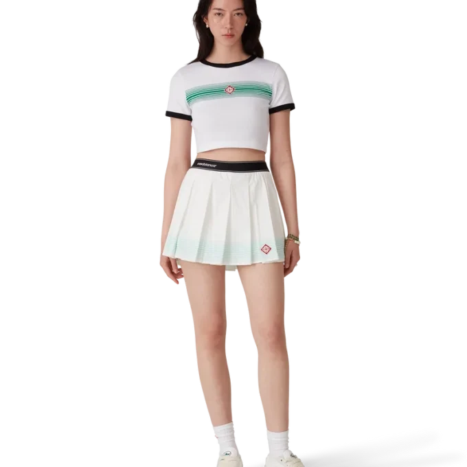 Gradient Stripe Ringer T-skjorte