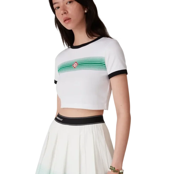 Gradient Stripe Ringer T-skjorte