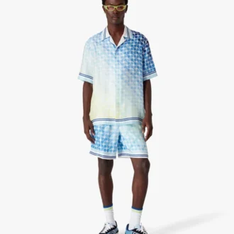 Gradient Tennis Tile kortærmet silkeskjorte