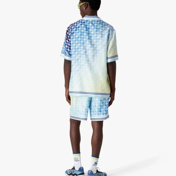 Gradient Tennis Tile kortærmet silkeskjorte