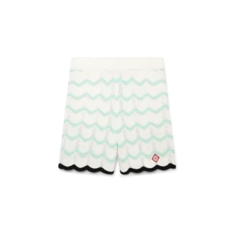 Gradient Wave bomullshorts i heklet design