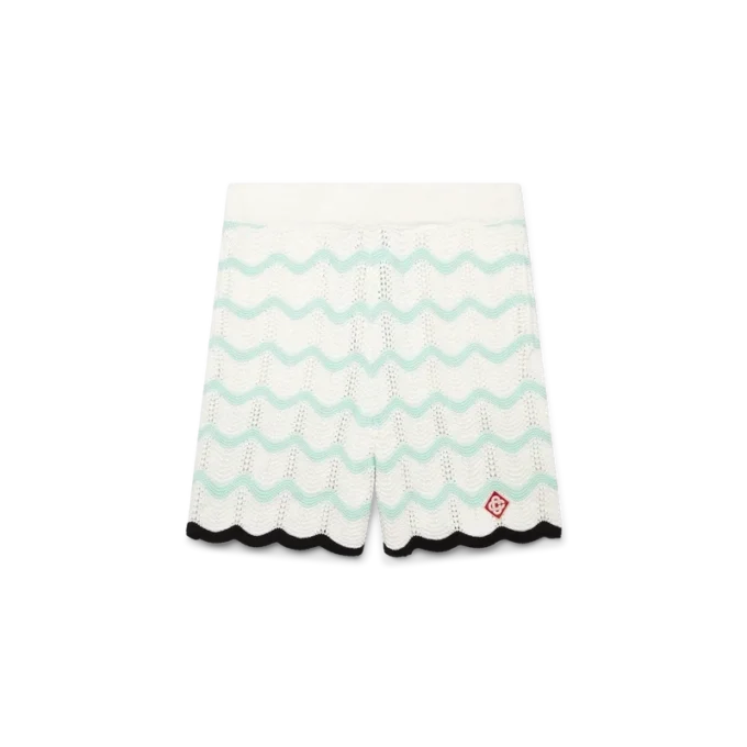 Gradient Wave bomullshorts i heklet design