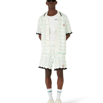 Gradient Wave bomullshorts i heklet design