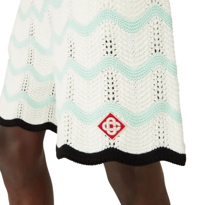 Gradient Wave bomullshorts i heklet design