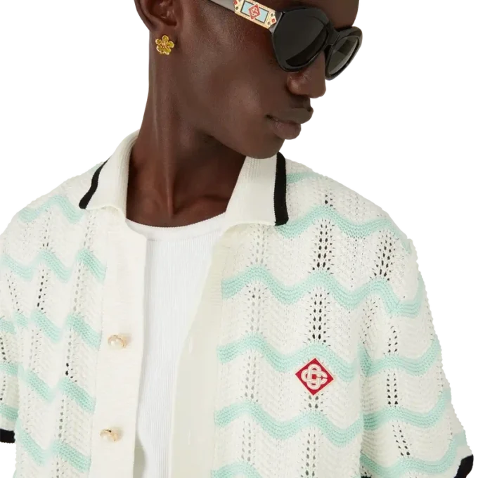 Gradient Wave bomullsshorts med korte ermer