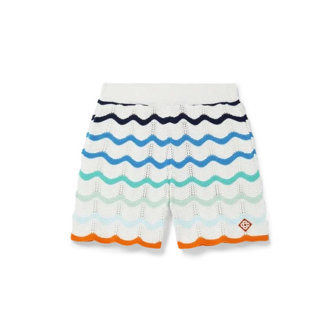 Gradient Wave Crochet Shorts