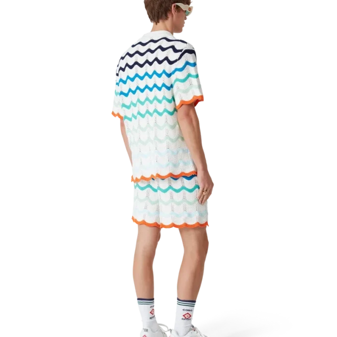 Gradient Wave Crochet Shorts