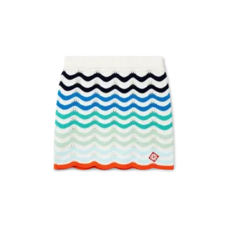 Gradient Wave Crochet Skjørt