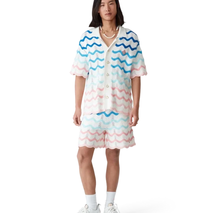 Gradient Wave-heklet skjorte