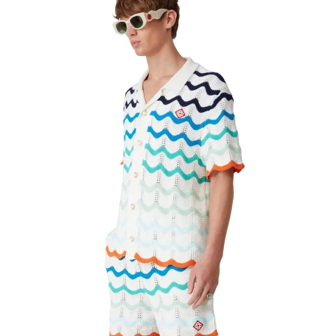 Gradient Wave-heklet skjorte