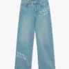 Graffiti-distressed denimjeans