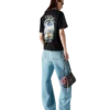 Graffiti-distressed denimjeans
