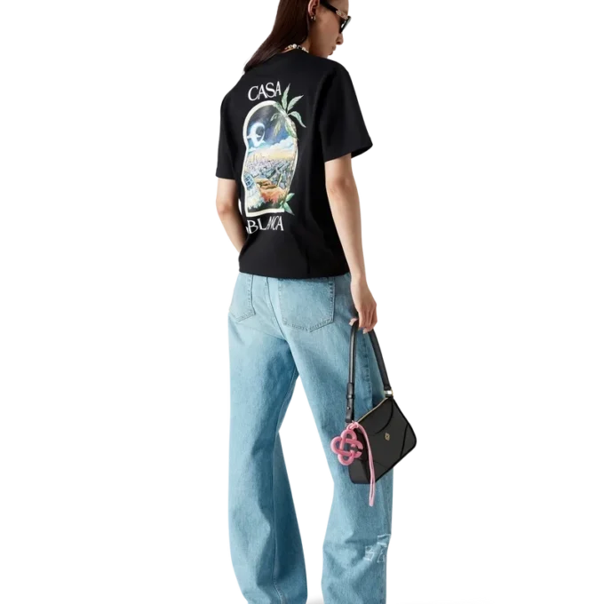 Graffiti-distressed denimjeans